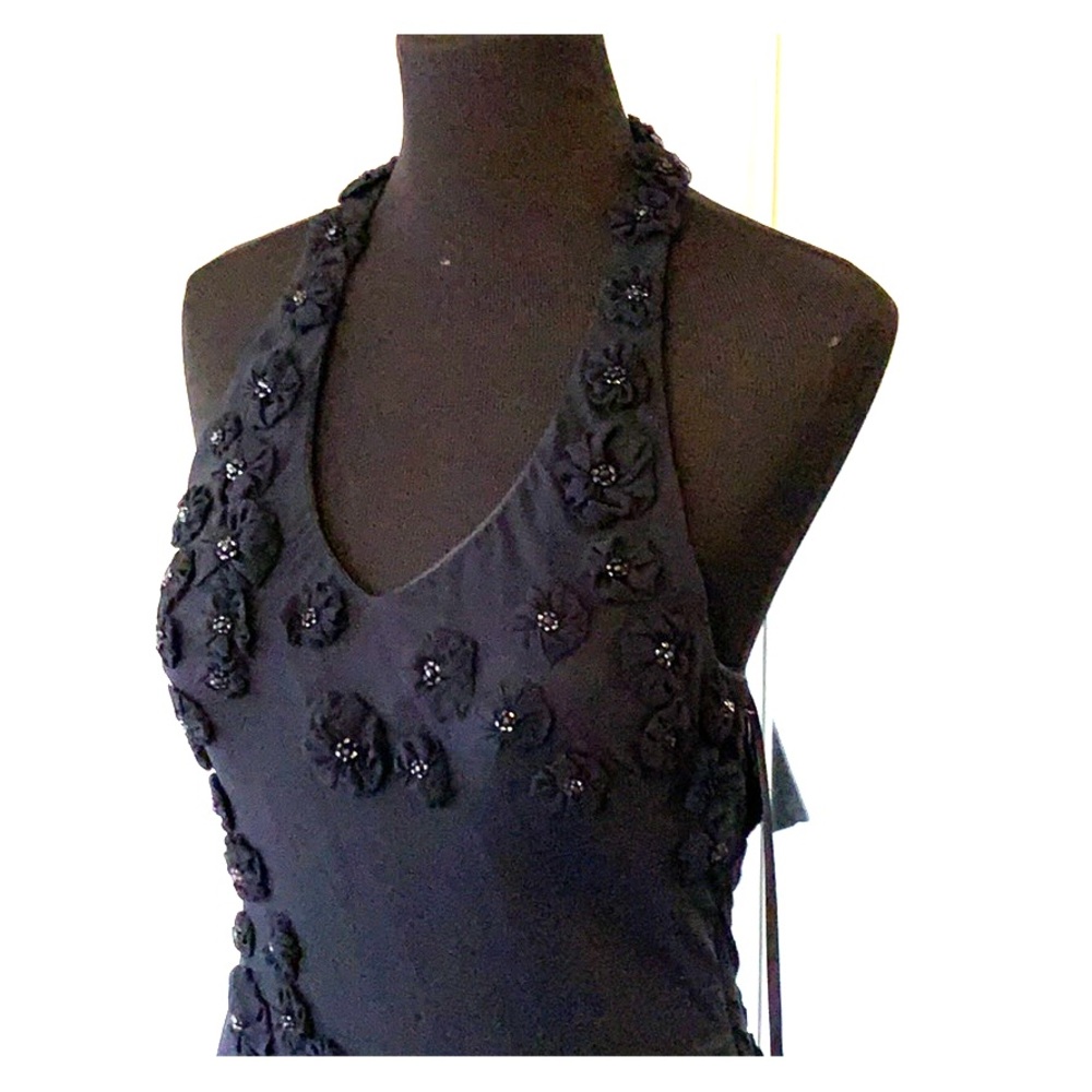 NWT Chicas 100% silk black dress with shawl size L